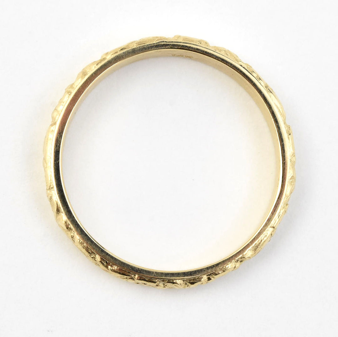 Leaf and Flower Band in 14K Yellow Gold - Goldmakers Fine Jewelry