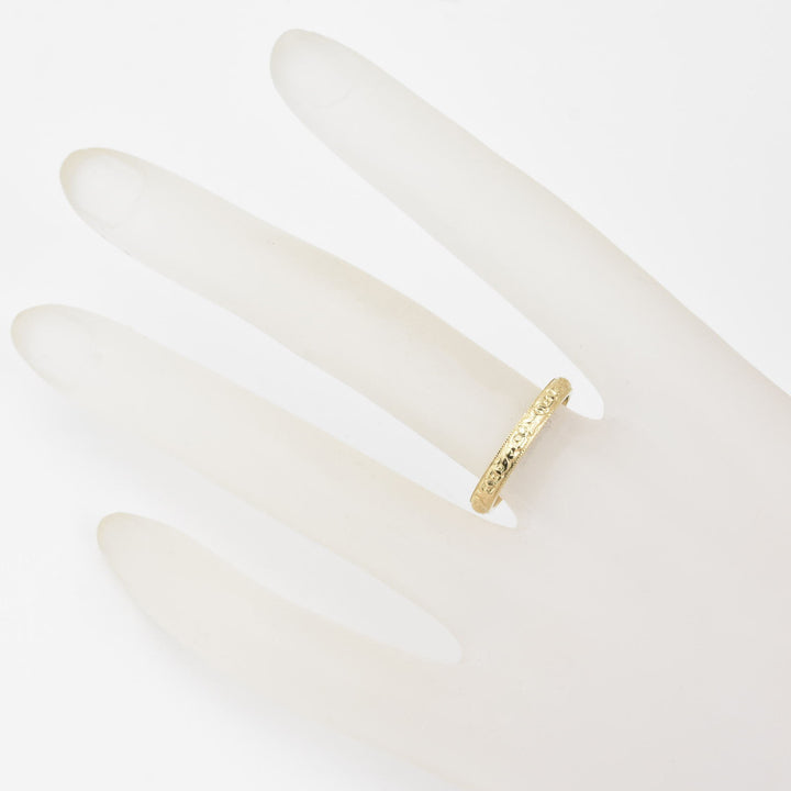 Leaf and Flower Band in 14K Yellow Gold - Goldmakers Fine Jewelry
