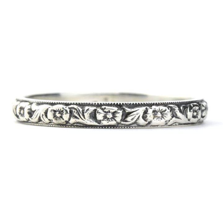 Leaf and Flower Band in Sterling Silver - Goldmakers Fine Jewelry