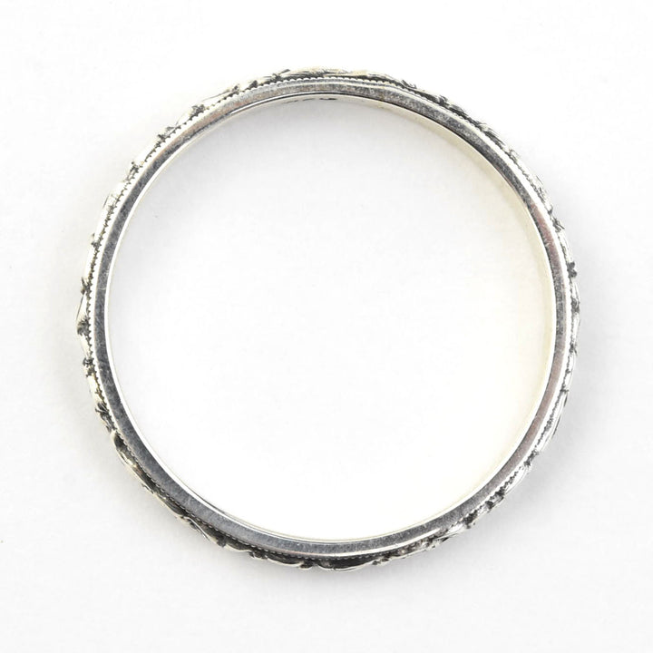 Leaf and Flower Band in Sterling Silver - Goldmakers Fine Jewelry