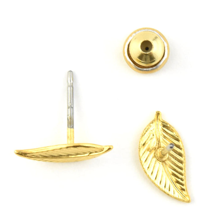Leaf Studs - Goldmakers Fine Jewelry