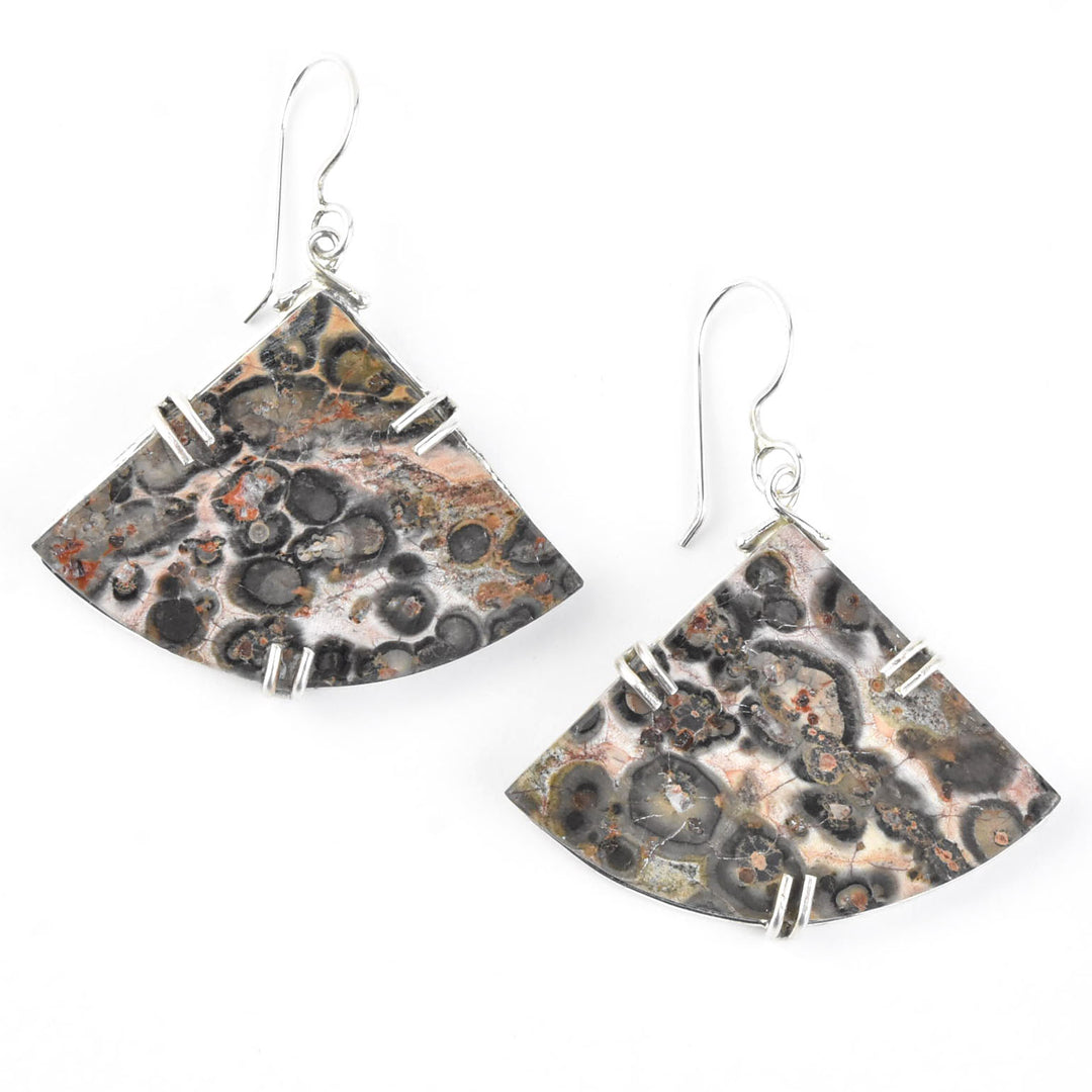 Trinity Earrings in Leopard Jasper