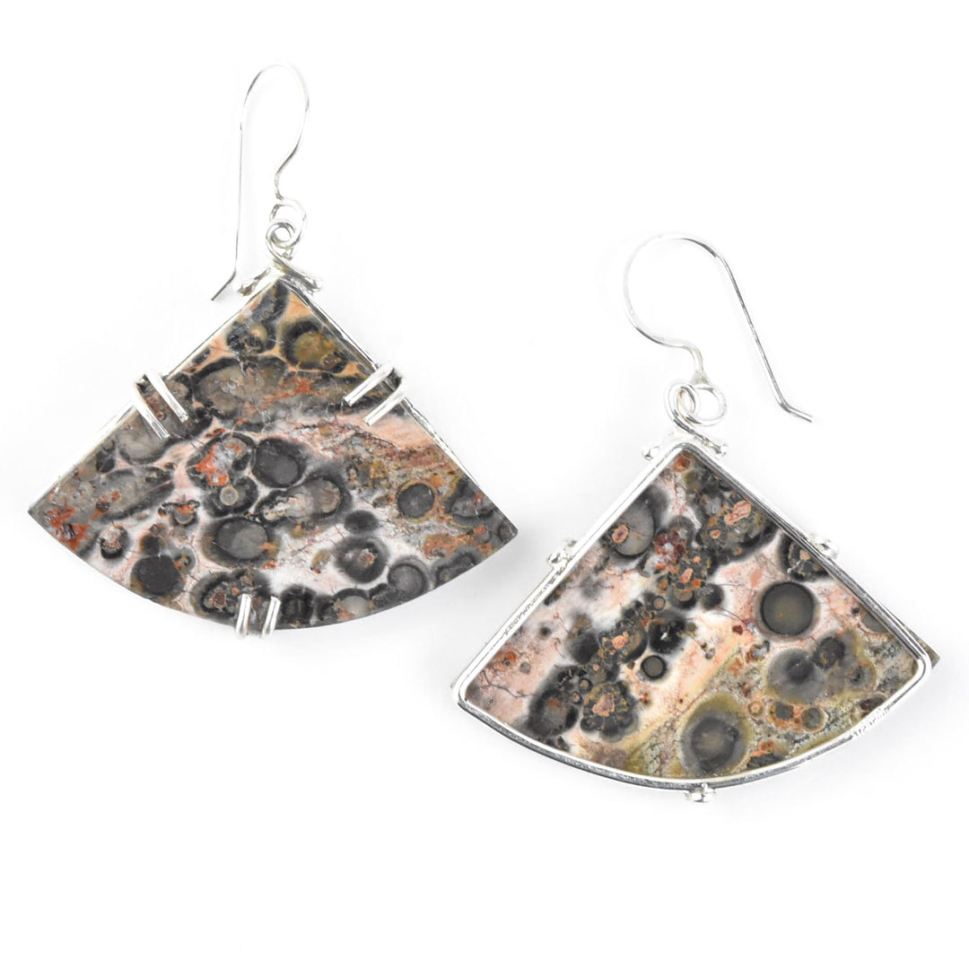 Trinity Earrings in Leopard Jasper