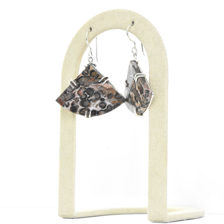 Trinity Earrings in Leopard Jasper