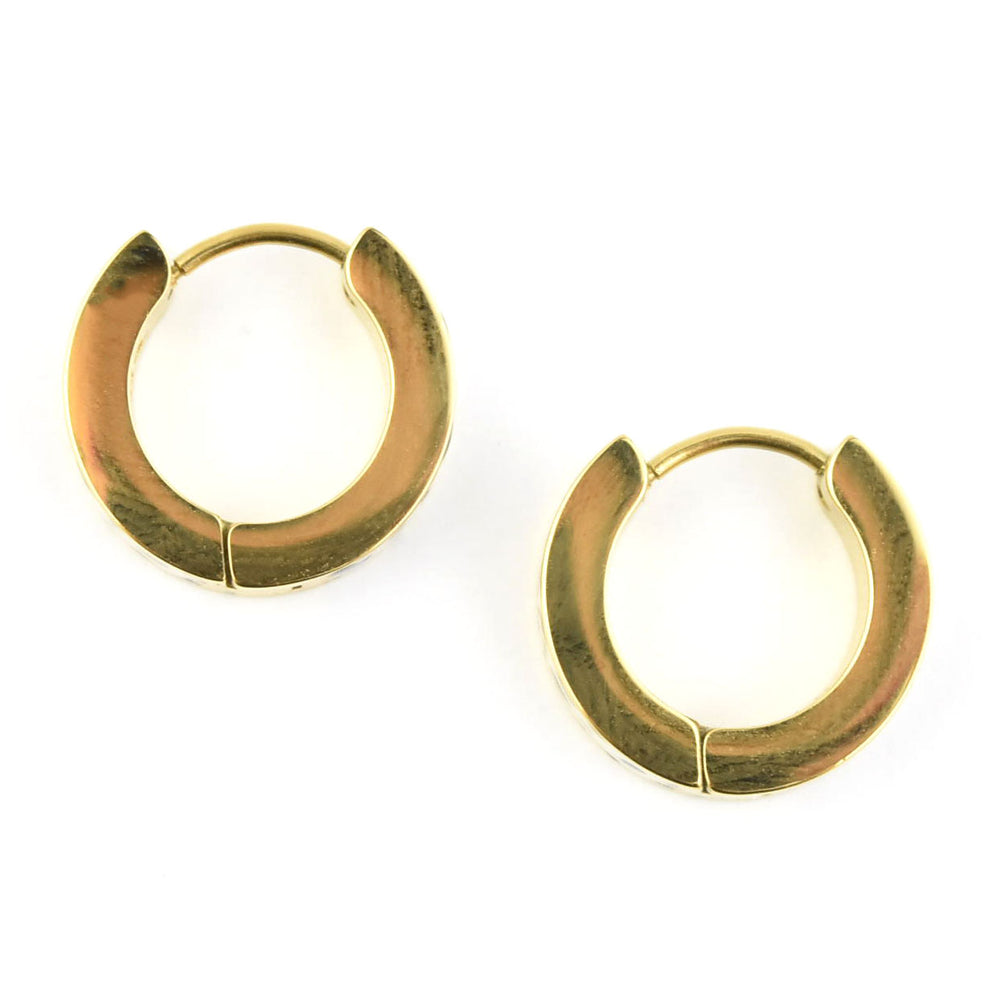 Leopard Chunky Huggie Hoops - Goldmakers Fine Jewelry