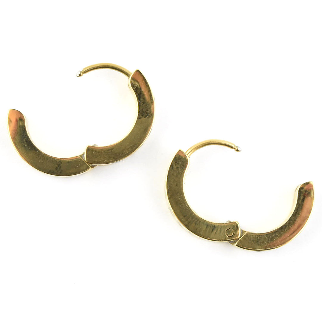 Leopard Chunky Huggie Hoops - Goldmakers Fine Jewelry