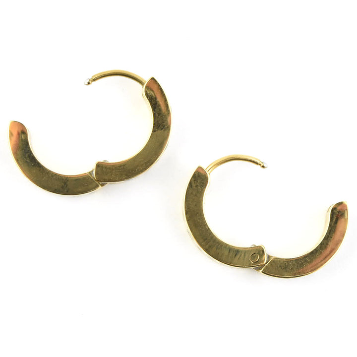 Leopard Chunky Huggie Hoops - Goldmakers Fine Jewelry