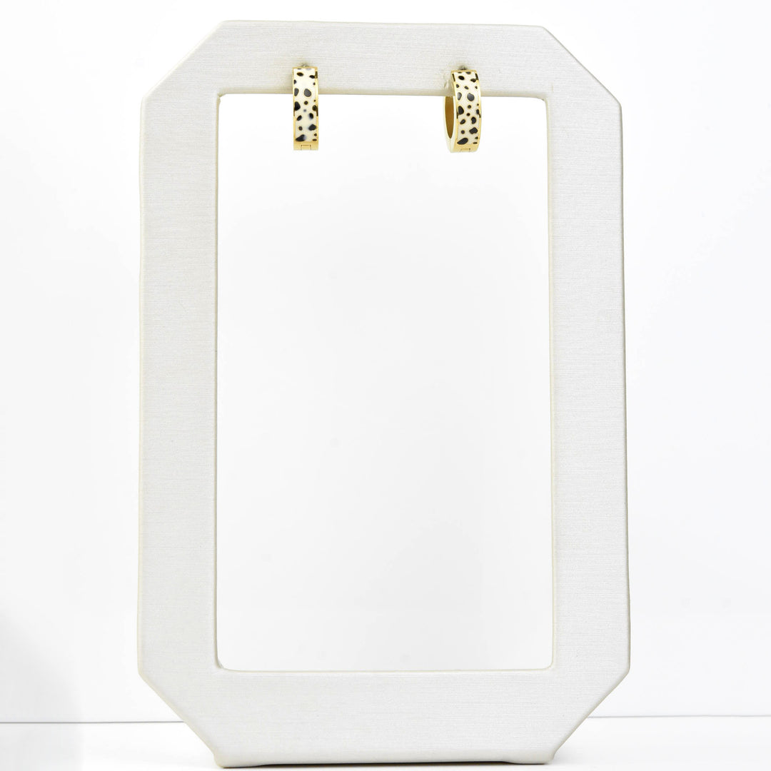 Leopard Chunky Huggie Hoops - Goldmakers Fine Jewelry
