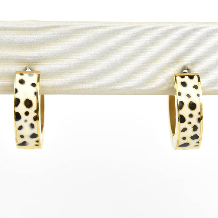 Leopard Chunky Huggie Hoops - Goldmakers Fine Jewelry