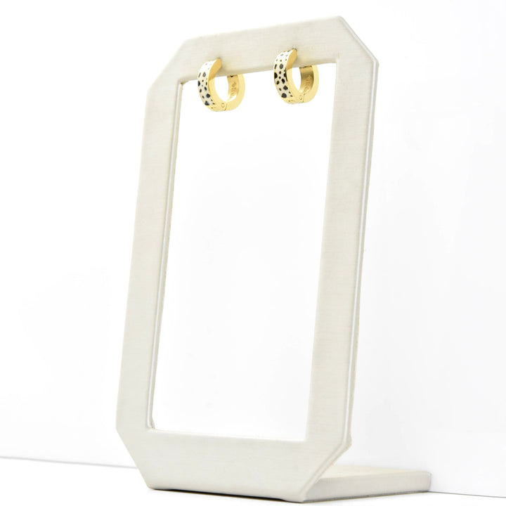 Leopard Chunky Huggie Hoops - Goldmakers Fine Jewelry