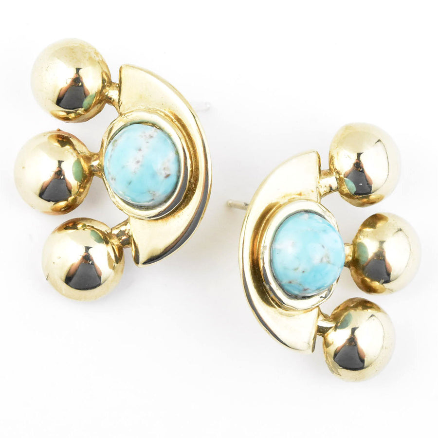 Lido Earrings in Sky and Brass - Goldmakers Fine Jewelry