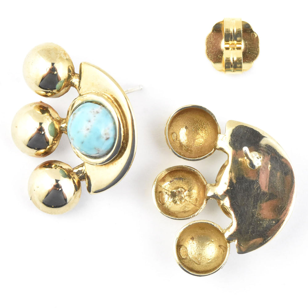 Lido Earrings in Sky and Brass - Goldmakers Fine Jewelry