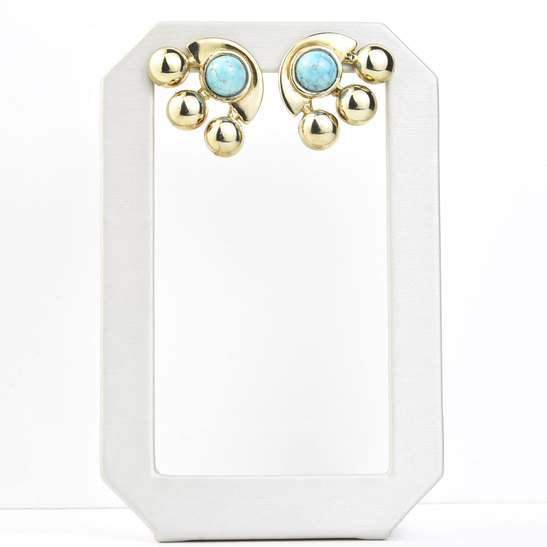 Lido Earrings in Sky and Brass - Goldmakers Fine Jewelry