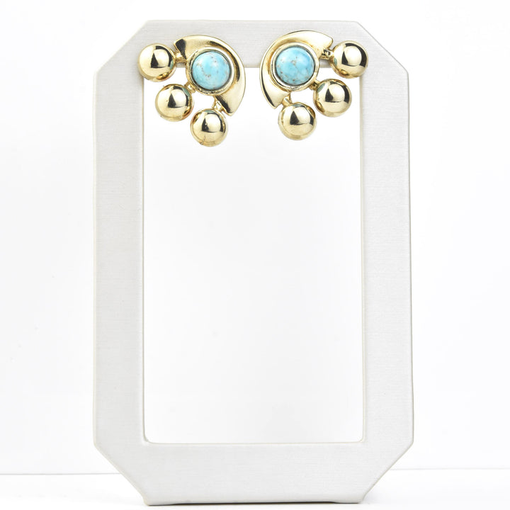 Lido Earrings in Sky and Brass - Goldmakers Fine Jewelry