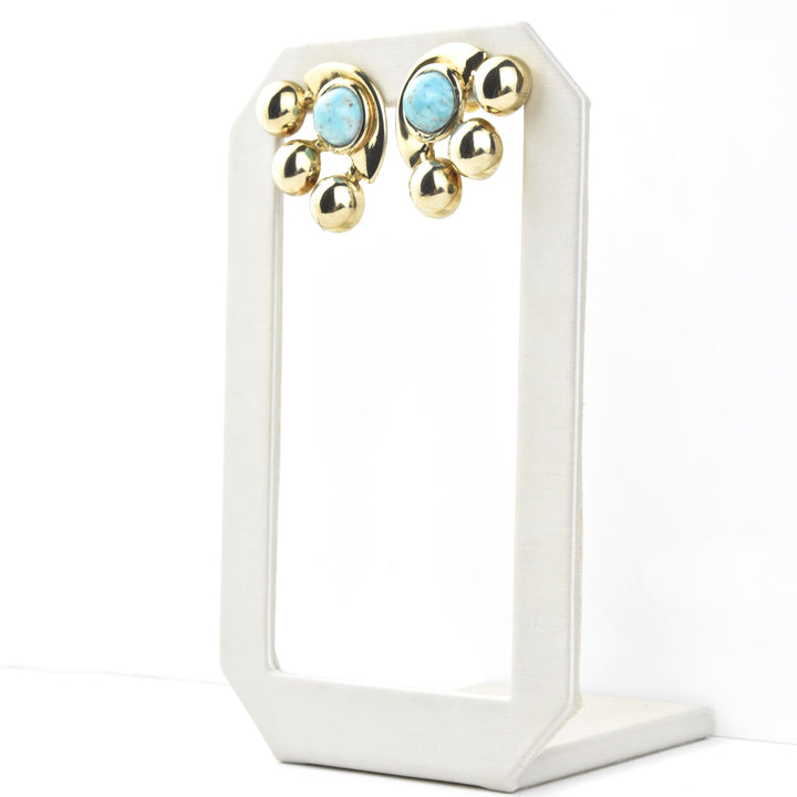 Lido Earrings in Sky and Brass - Goldmakers Fine Jewelry