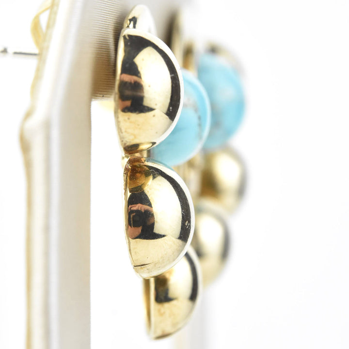 Lido Earrings in Sky and Brass - Goldmakers Fine Jewelry