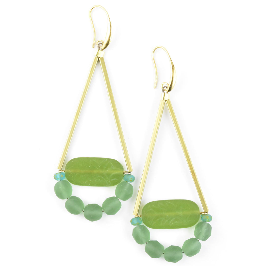 Lime & Seafoam Green Earrings - Goldmakers Fine Jewelry