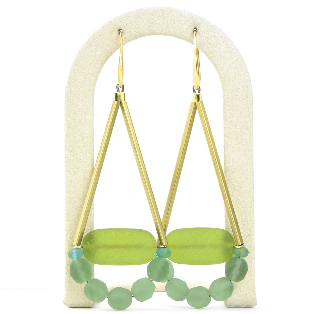 Lime & Seafoam Green Earrings - Goldmakers Fine Jewelry