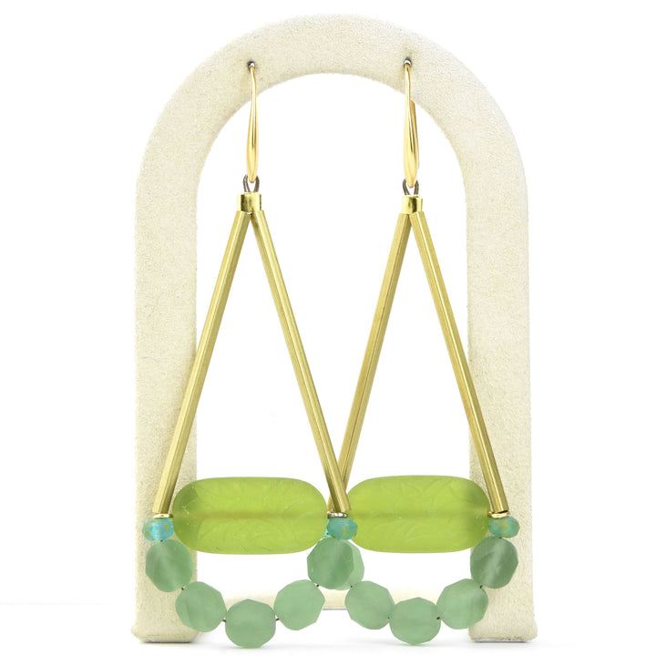 Lime & Seafoam Green Earrings - Goldmakers Fine Jewelry