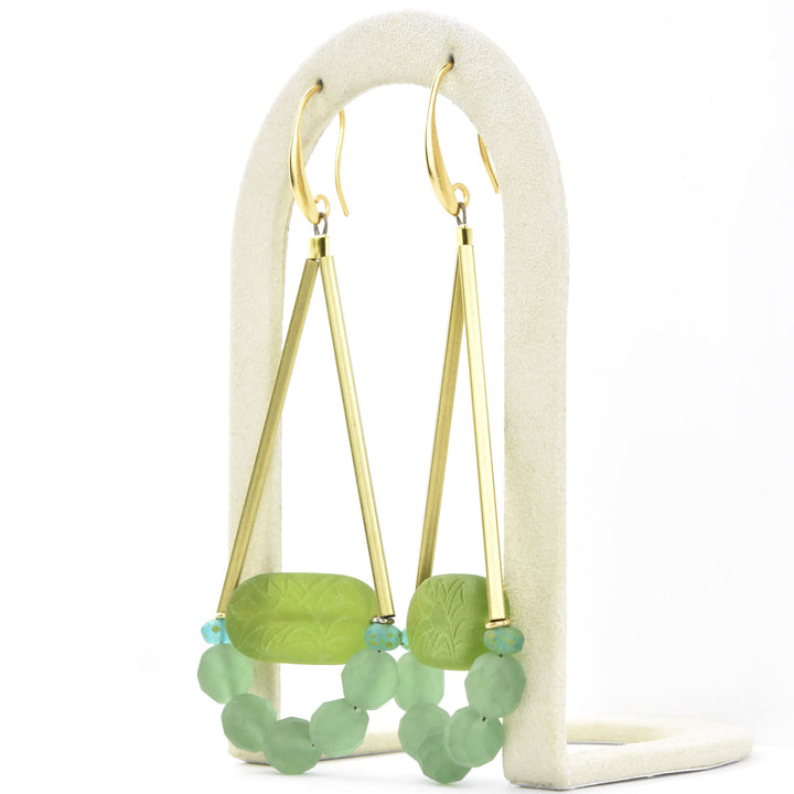 Lime & Seafoam Green Earrings - Goldmakers Fine Jewelry