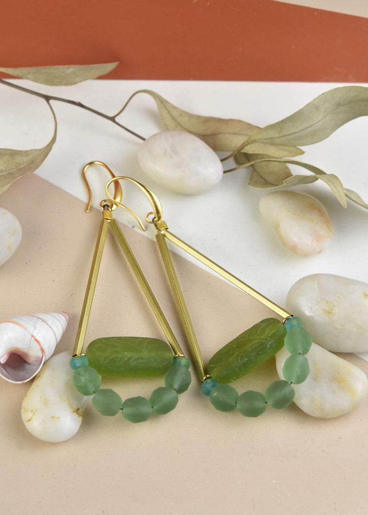 Lime & Seafoam Green Earrings - Goldmakers Fine Jewelry