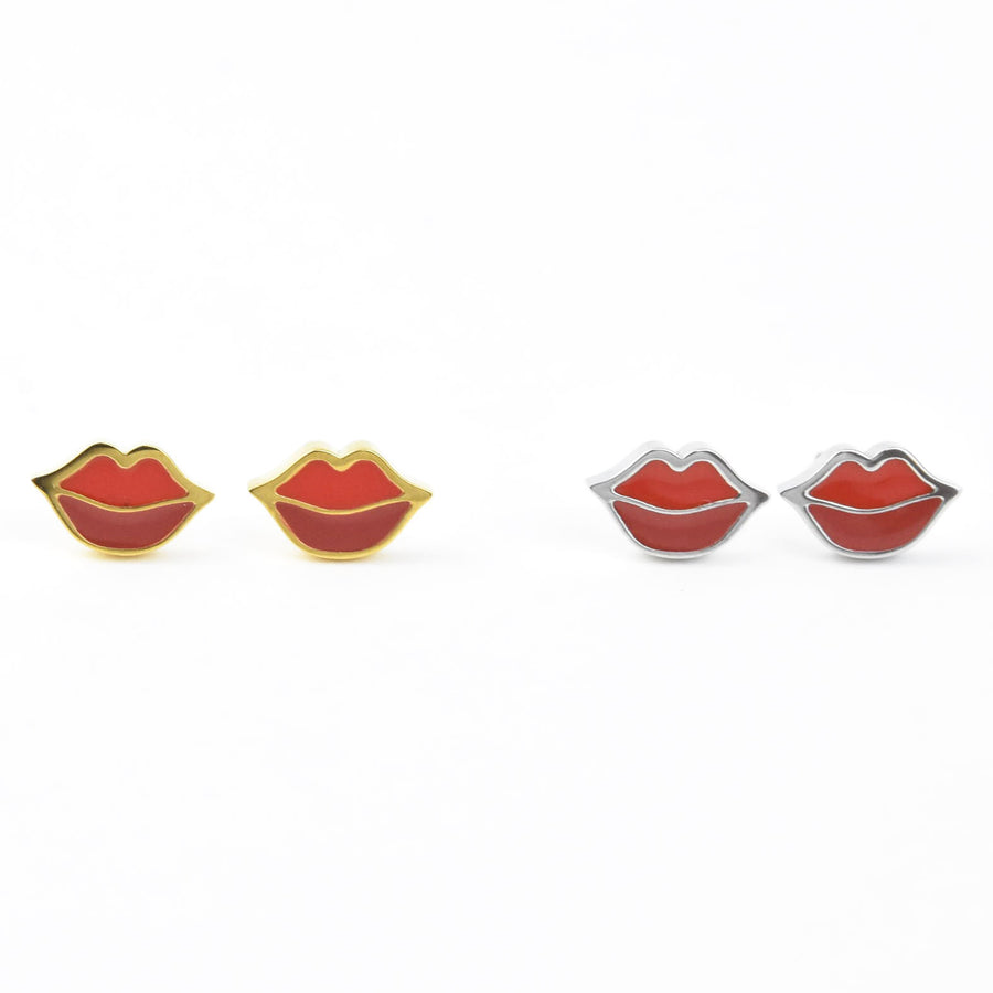Lips Studs, Screw-back - Goldmakers Fine Jewelry