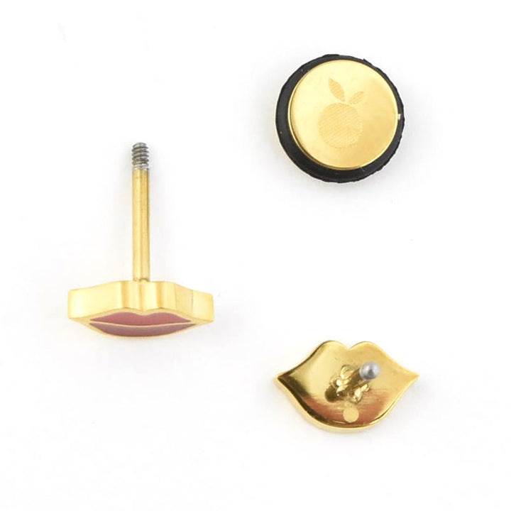 Lips Studs, Screw-back - Goldmakers Fine Jewelry