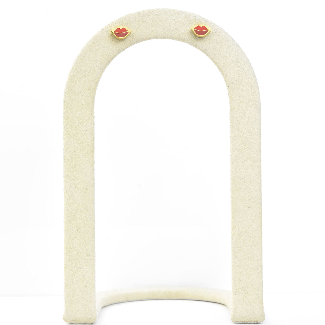 Lips Studs, Screw-back - Goldmakers Fine Jewelry