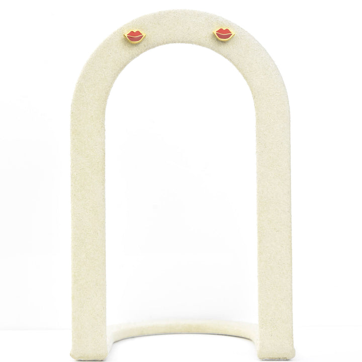 Lips Studs, Screw-back - Goldmakers Fine Jewelry
