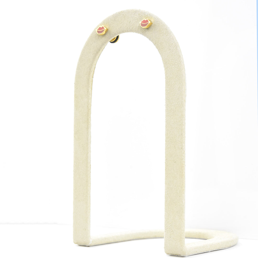 Lips Studs, Screw-back - Goldmakers Fine Jewelry