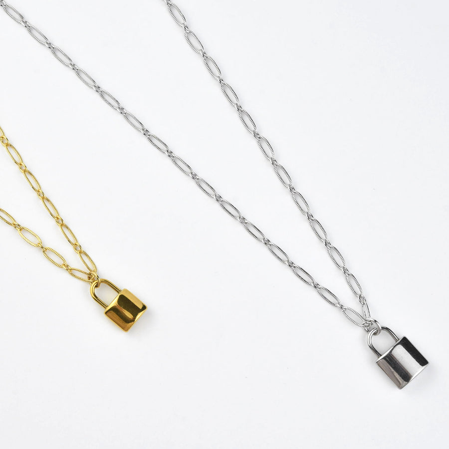 Gigi Lock Paperclip Necklace in Gold Tone - Goldmakers Fine Jewelry
