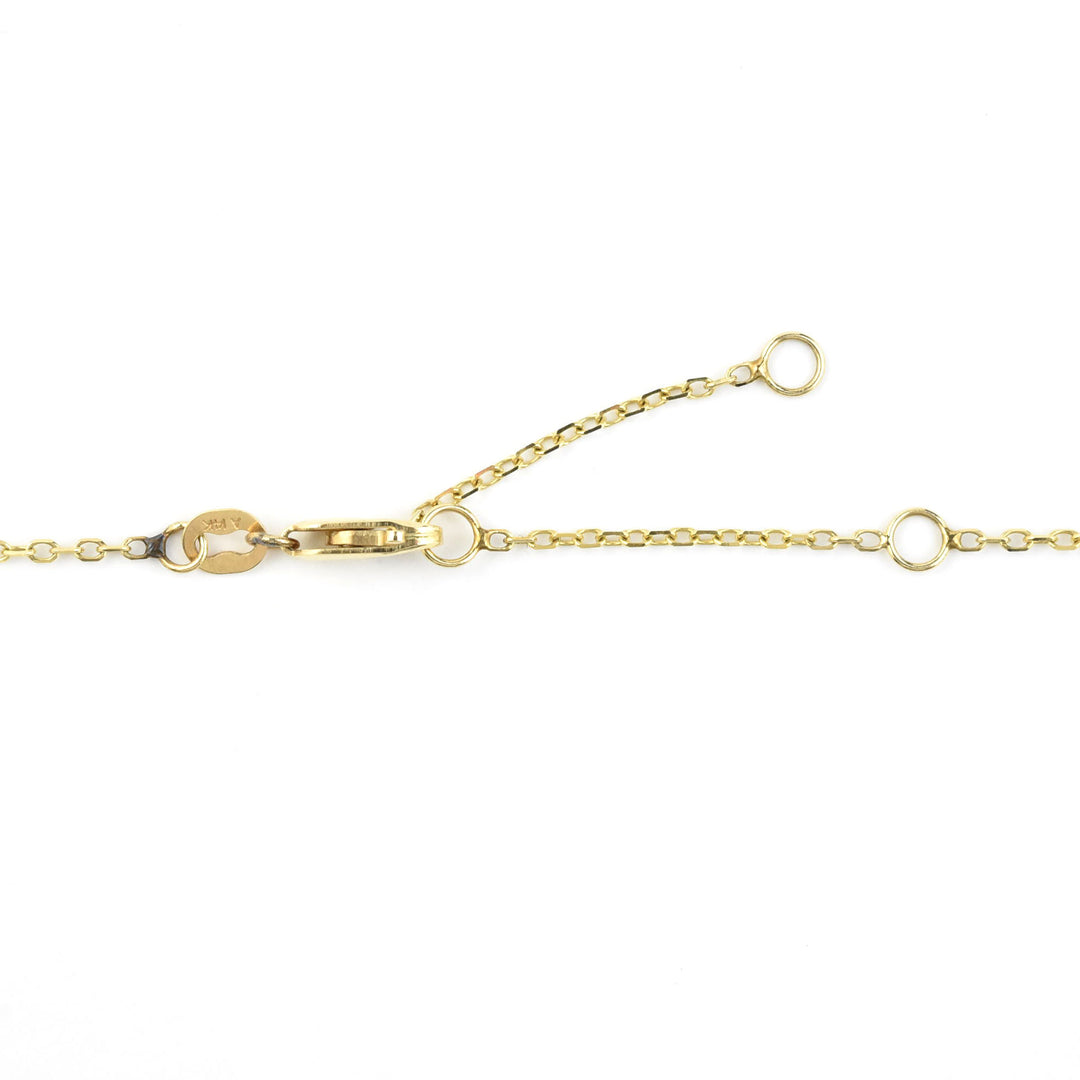 London Blue Topaz Station Necklace in 14k Yellow Gold