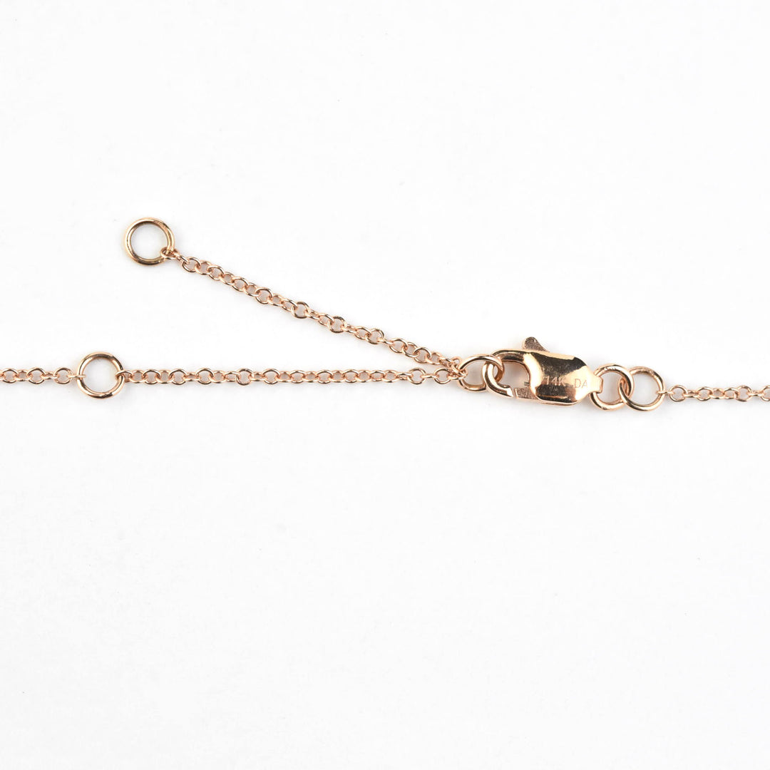 London Blue Topaz & Diamond Halo Necklace 14k Rose Gold