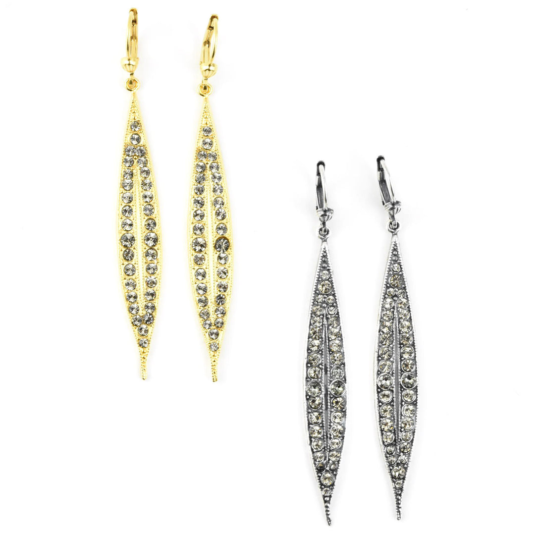 Long Spear Crystal Earrings