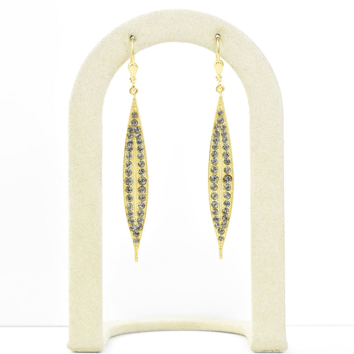 Long Spear Crystal Earrings