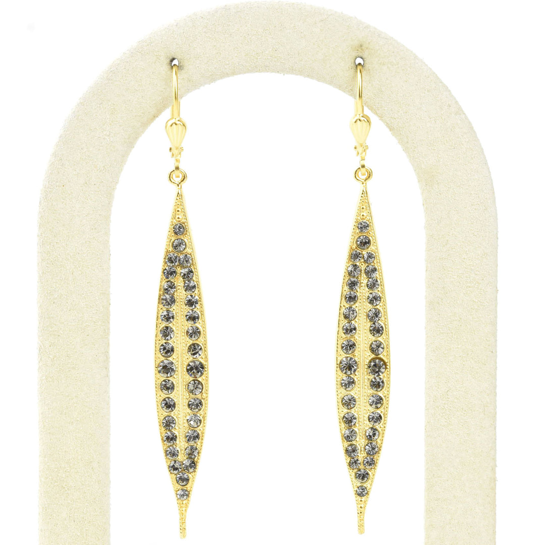 Long Spear Crystal Earrings