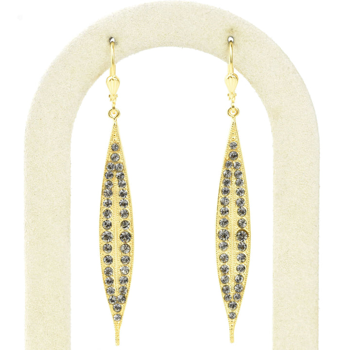 Long Spear Crystal Earrings