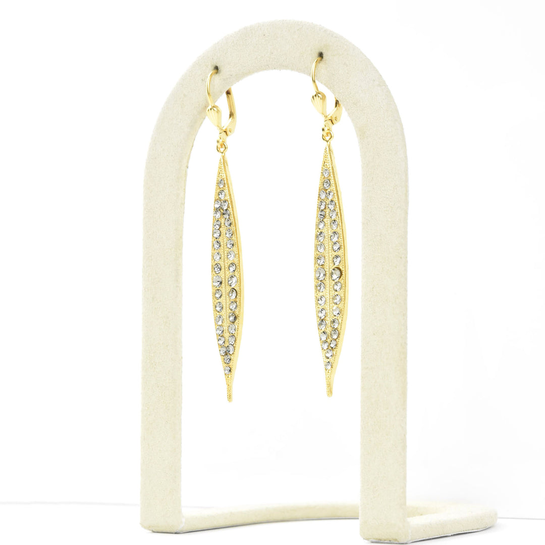 Long Spear Crystal Earrings