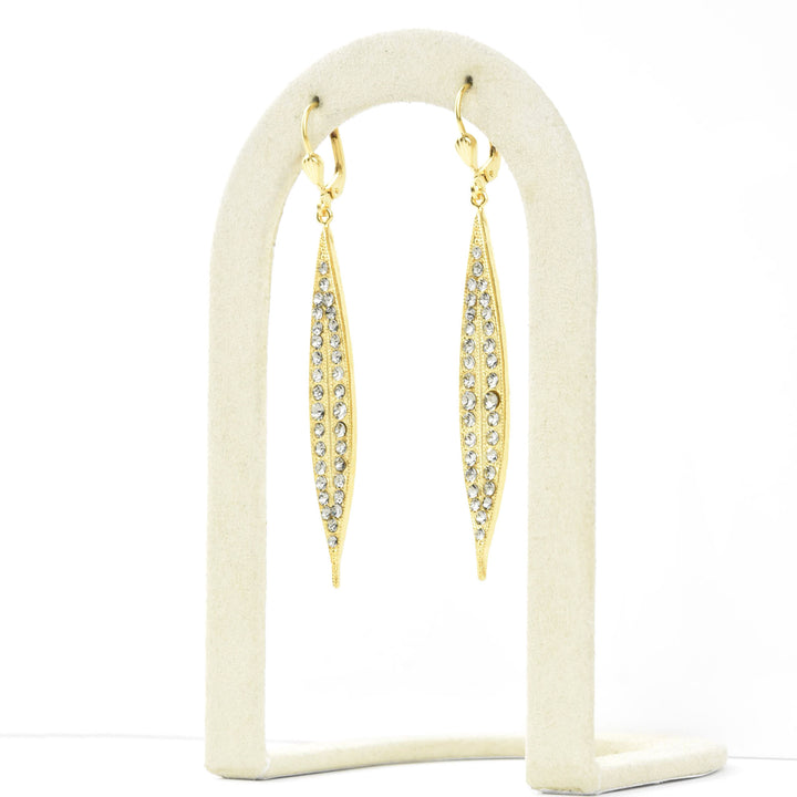 Long Spear Crystal Earrings