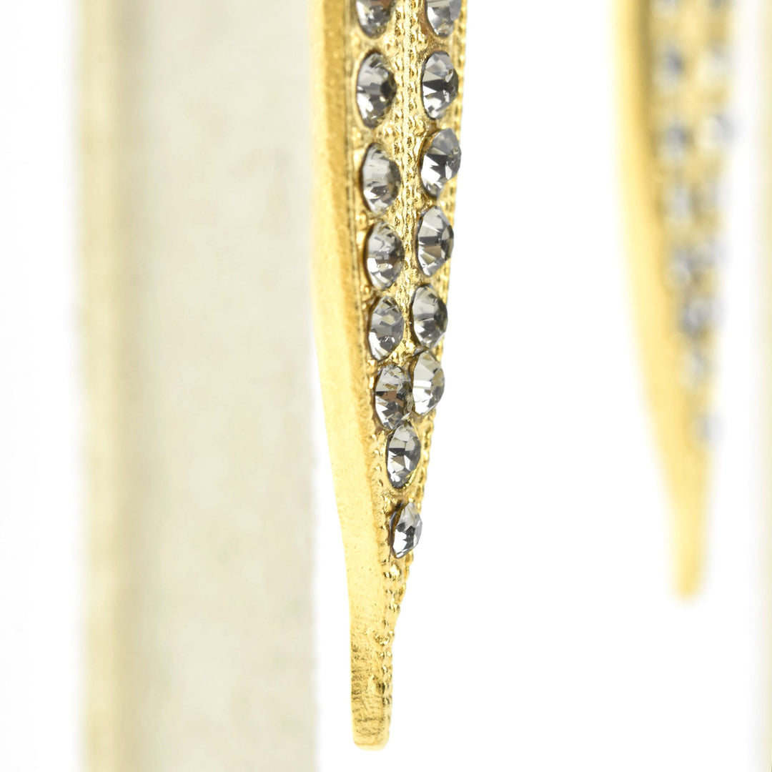 Long Spear Crystal Earrings
