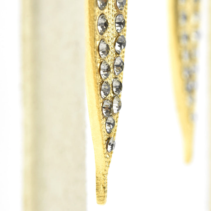 Long Spear Crystal Earrings