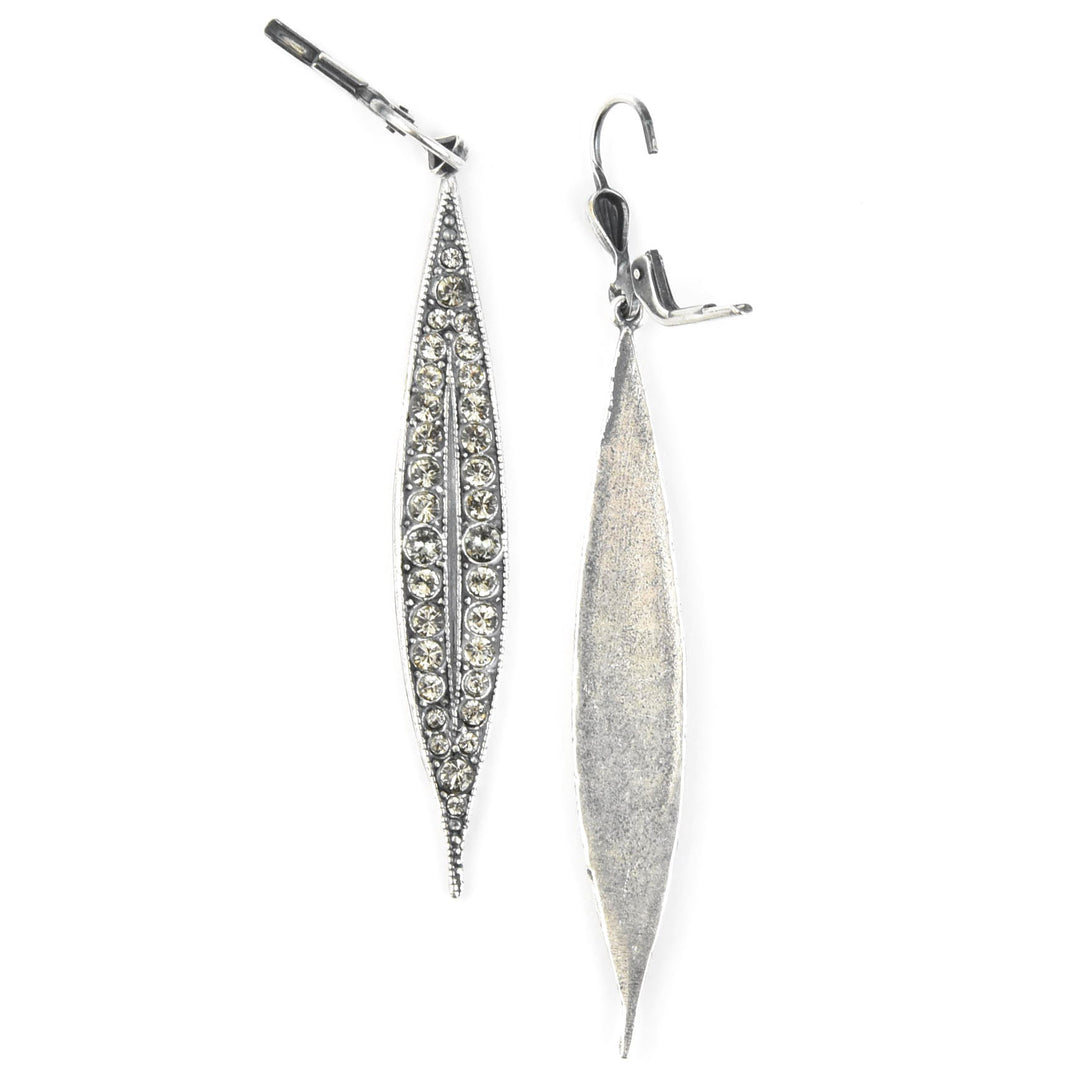 Long Spear Crystal Earrings