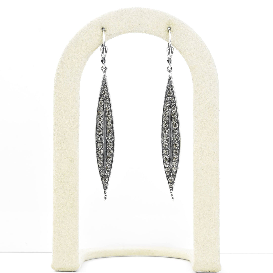 Long Spear Crystal Earrings