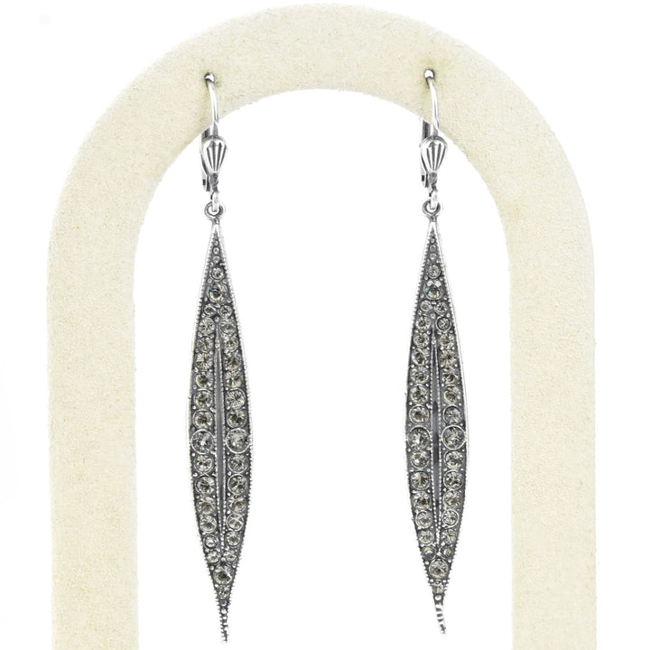 Long Spear Crystal Earrings