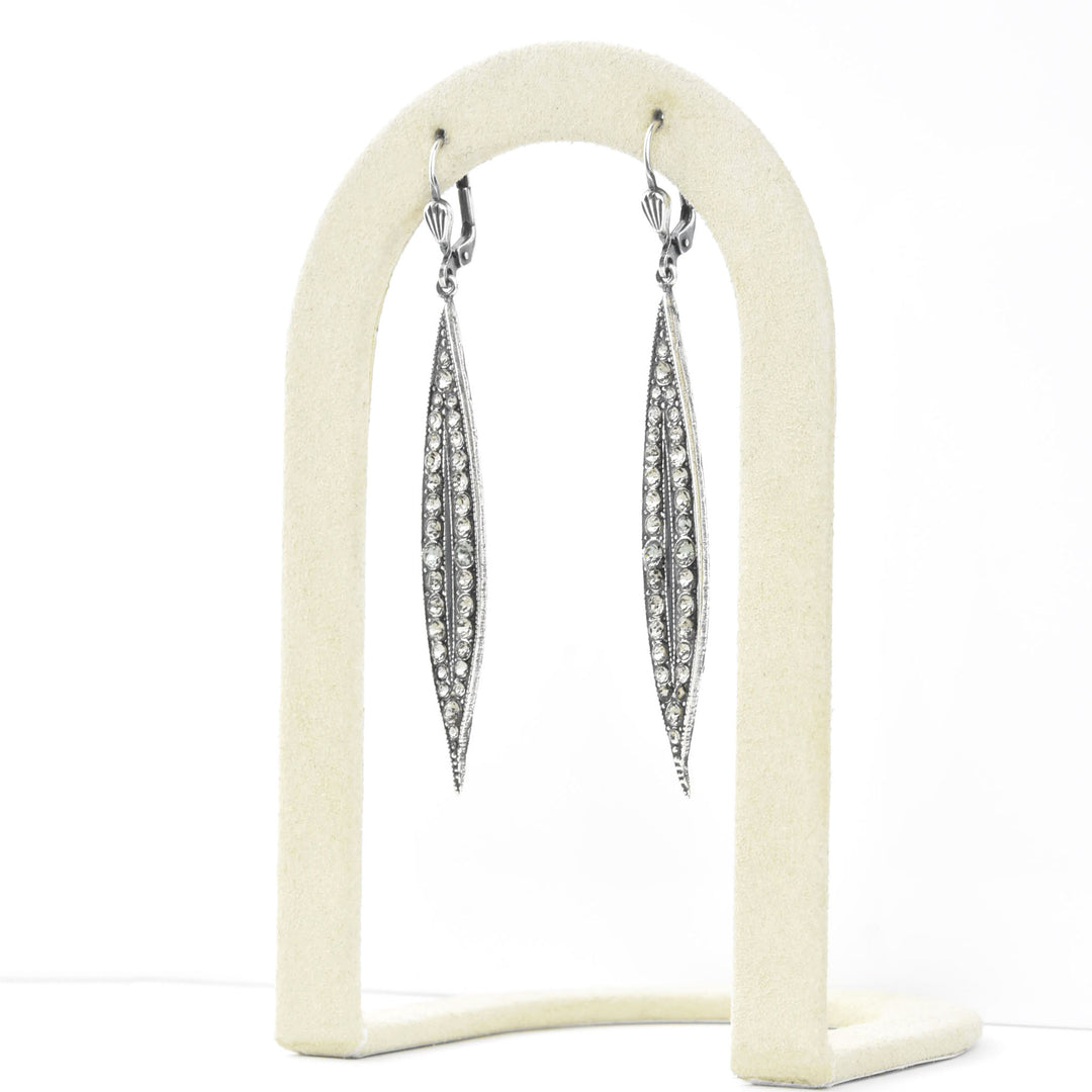 Long Spear Crystal Earrings