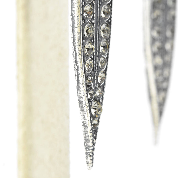 Long Spear Crystal Earrings