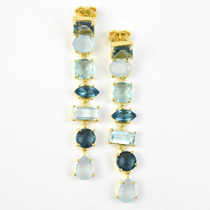 Long Gem Statement Earrings - Goldmakers Fine Jewelry