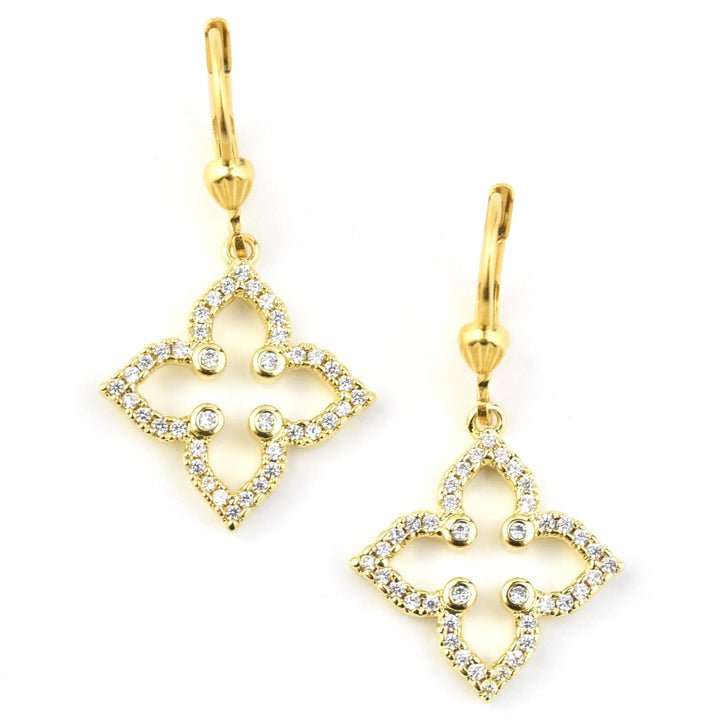Crystal Lotus Earrings - Goldmakers Fine Jewelry