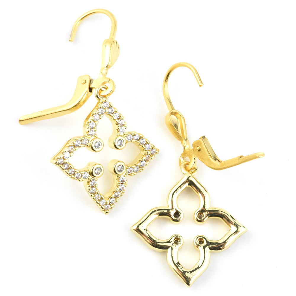 Crystal Lotus Earrings - Goldmakers Fine Jewelry