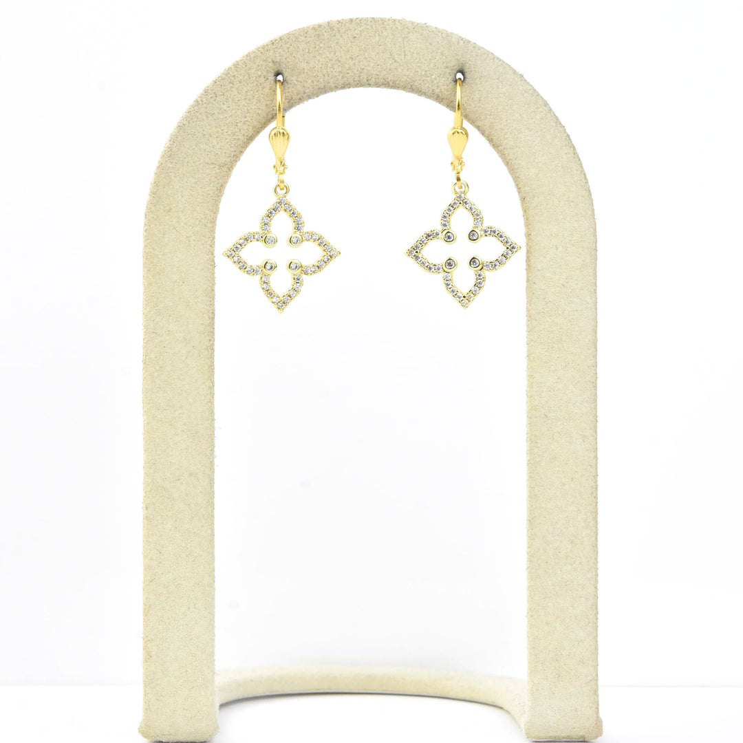 Crystal Lotus Earrings - Goldmakers Fine Jewelry